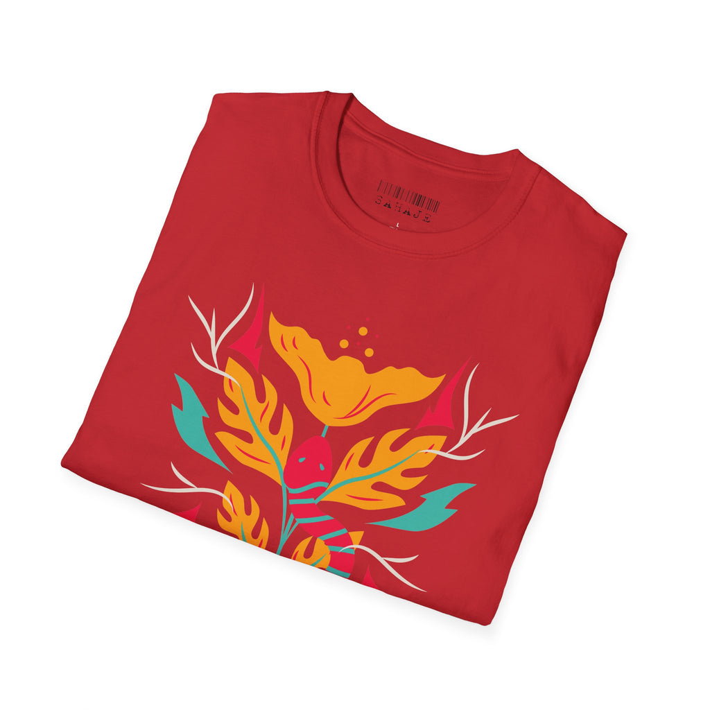 Sahaje Floral Snake Graphic T‑Shirt — Colorful Botanical Serpent Tee