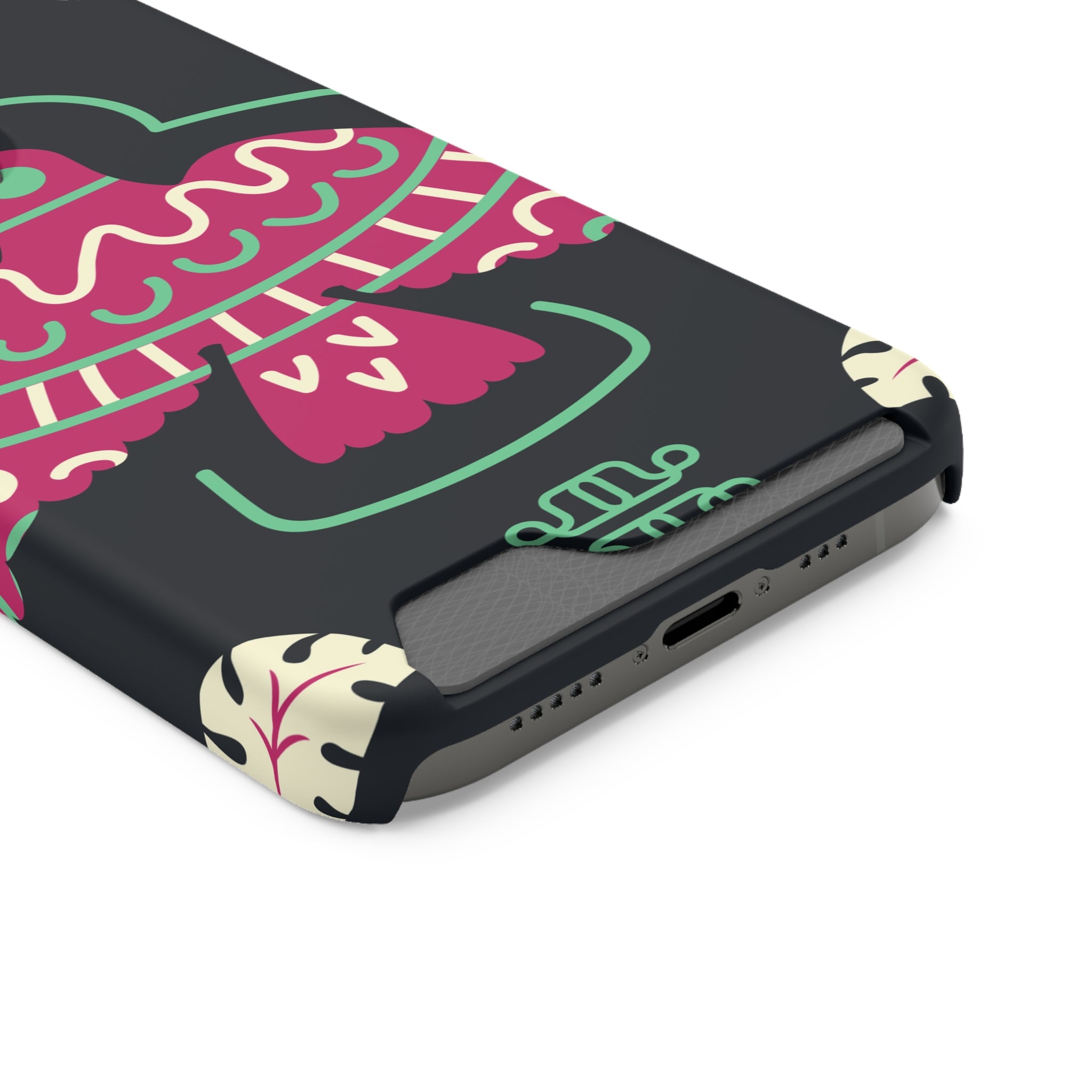 Vibrant Phone Case with Card Holder, Stylish Phone Accessory, Colorful Gift for Her, Boho Phone Cover, Trendy Mobile Case