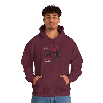Sahaje Graphic Hoodie – Distressed Vintage Script Pullover
