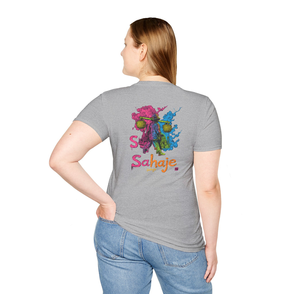 T-Shirt — Colorful Sahaje Skull Back Print