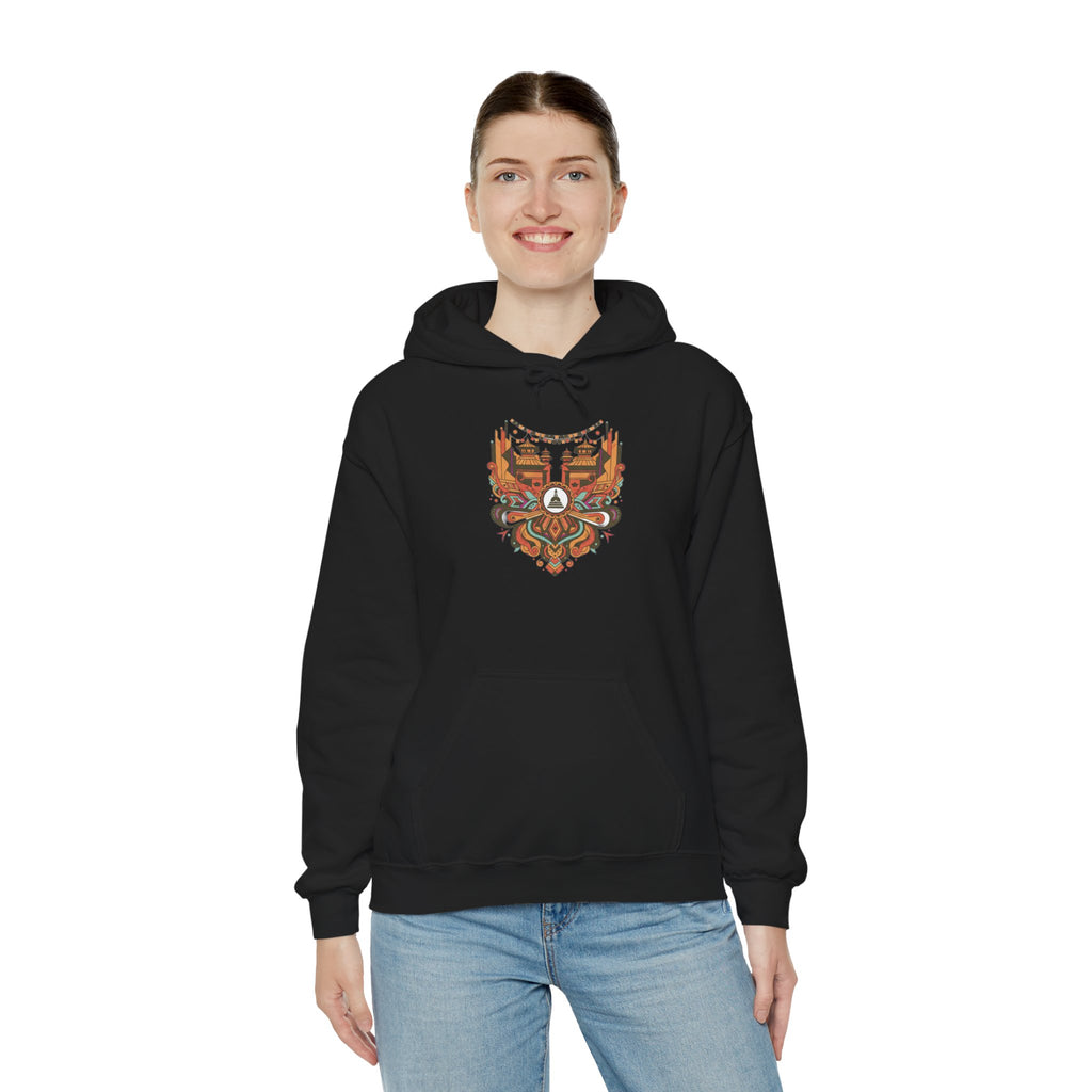 Spiritual Mandala Buddha Hoodie — Colorful Meditation Graphic Sweatshirt