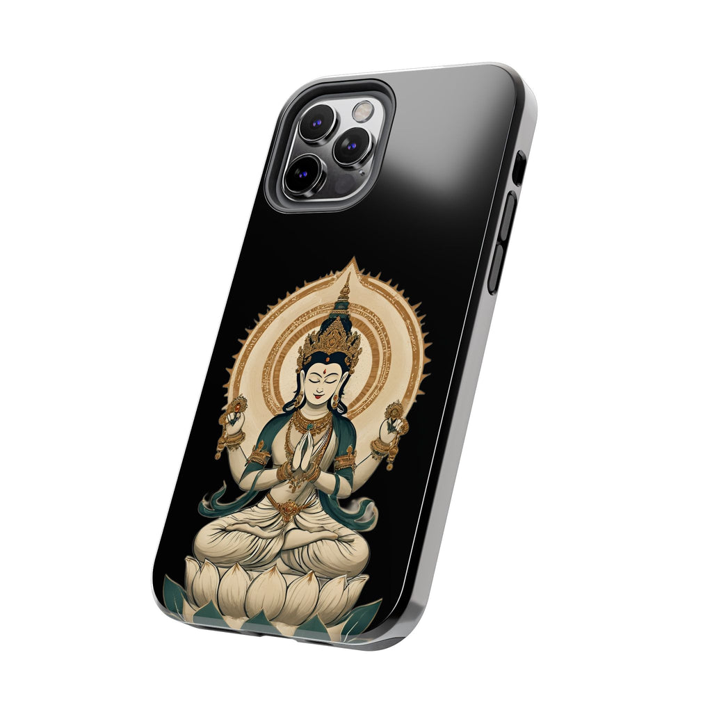 Bodhisattva Lotus Tough Phone Case — Protective Buddhist Meditation Phone Cover