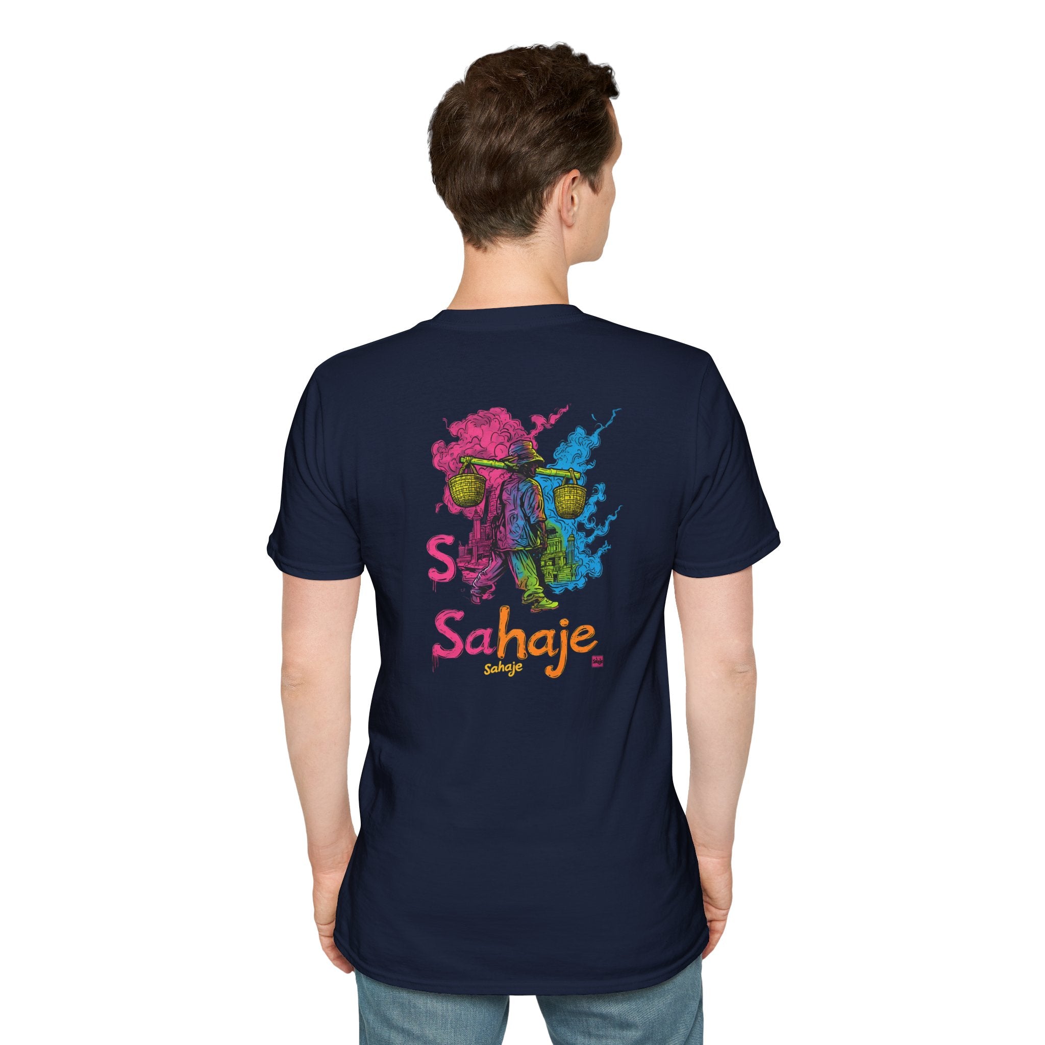 T-Shirt — Colorful Sahaje Skull Back Print