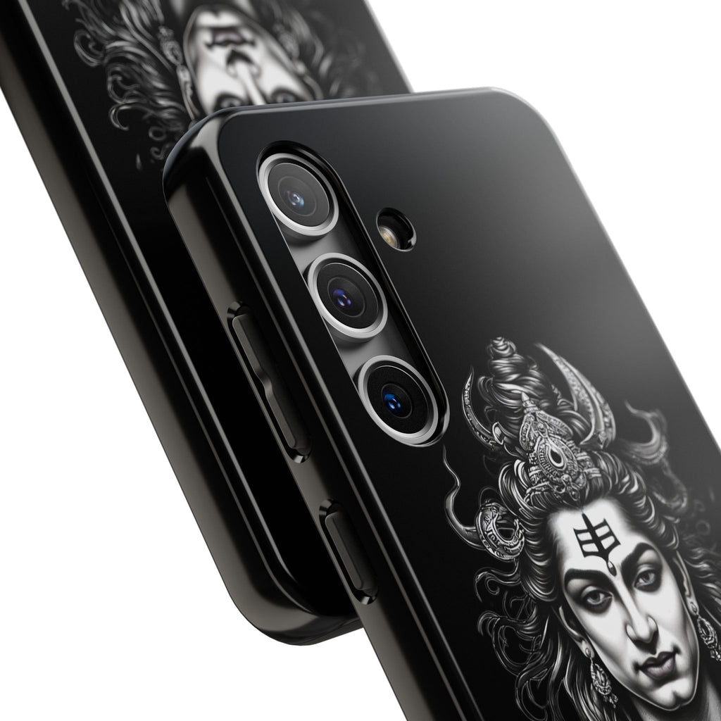 Phone Case — Intricate Lord Shiva Illustration on Black Tough Case