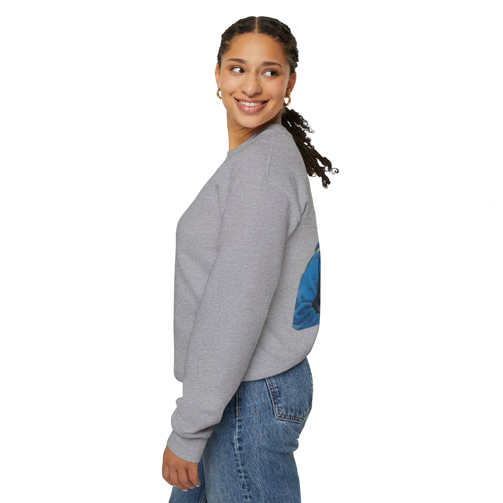 Crewneck Sweatshirt - Bearded Man Smoking Hookah Graphic