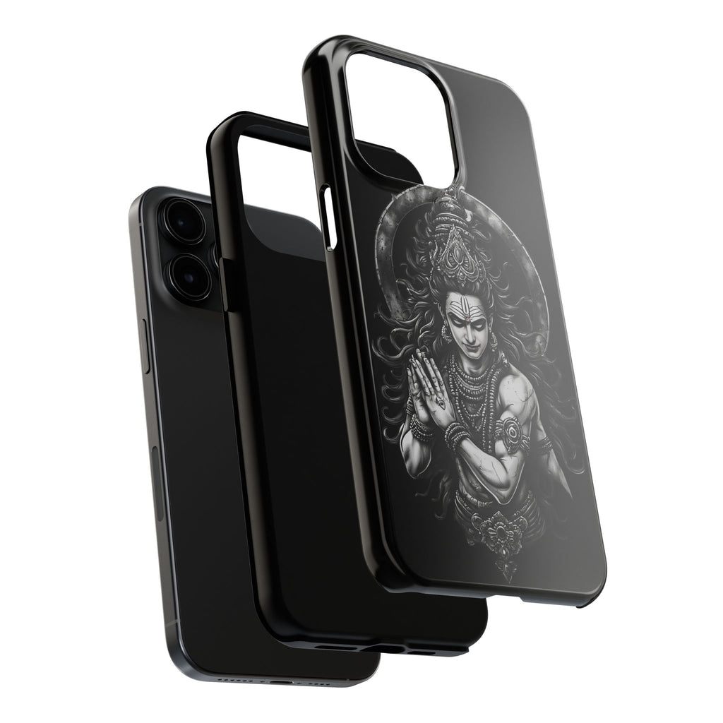Shiva Tough Phone Case — Black Protective Hindu Deity Design