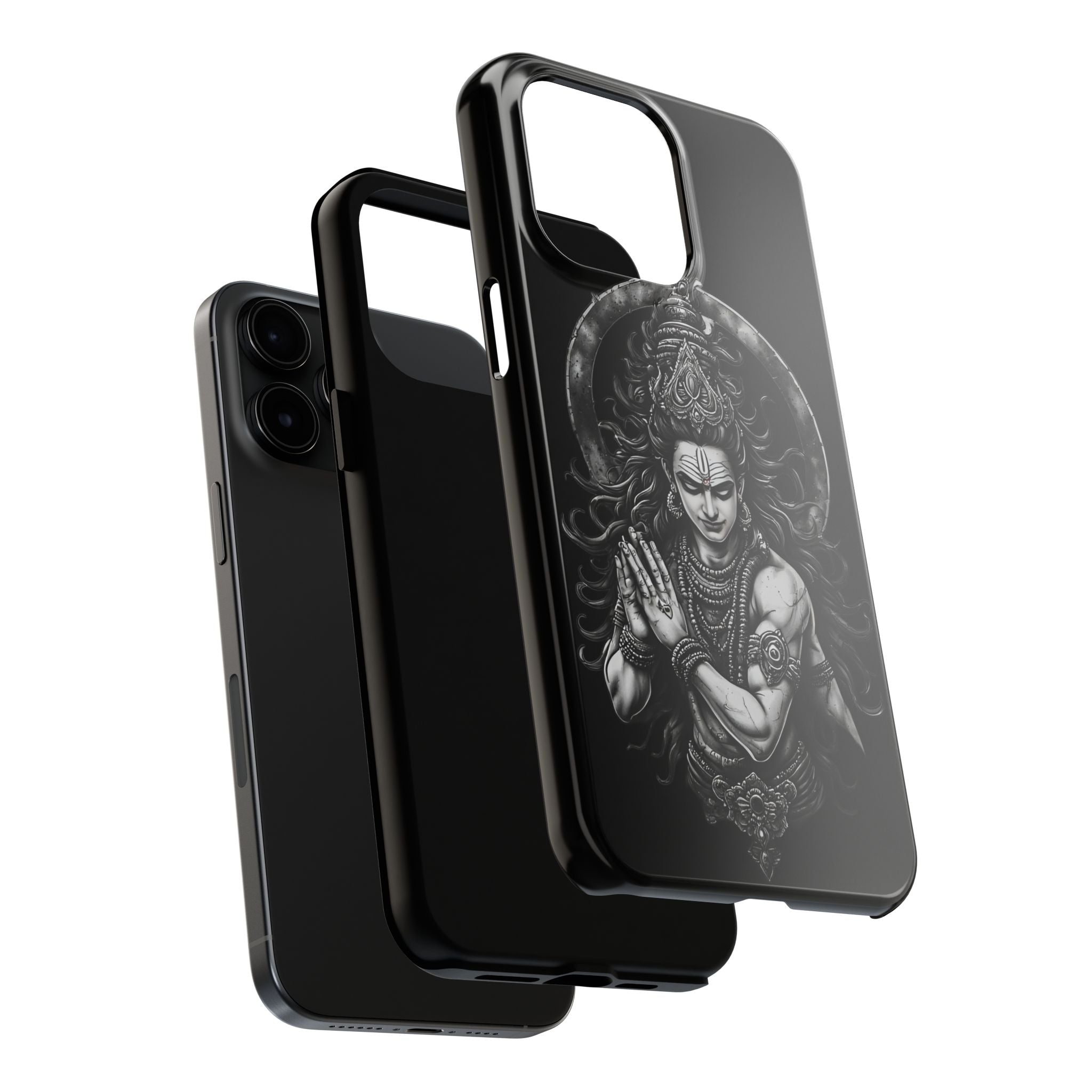 Shiva Tough Phone Case — Black Protective Hindu Deity Design