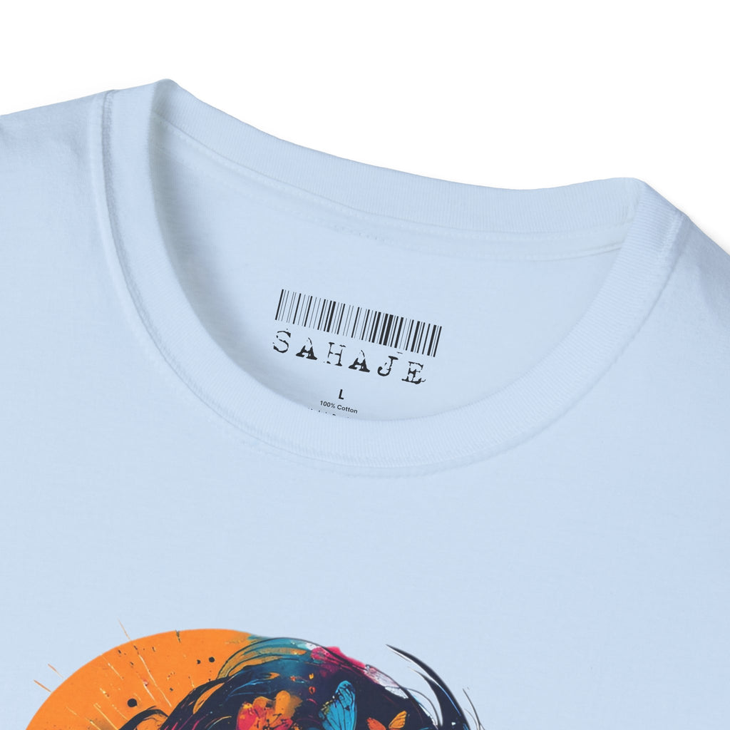 Butterfly Silhouette T-Shirt — Colorful Floral Profile Tee