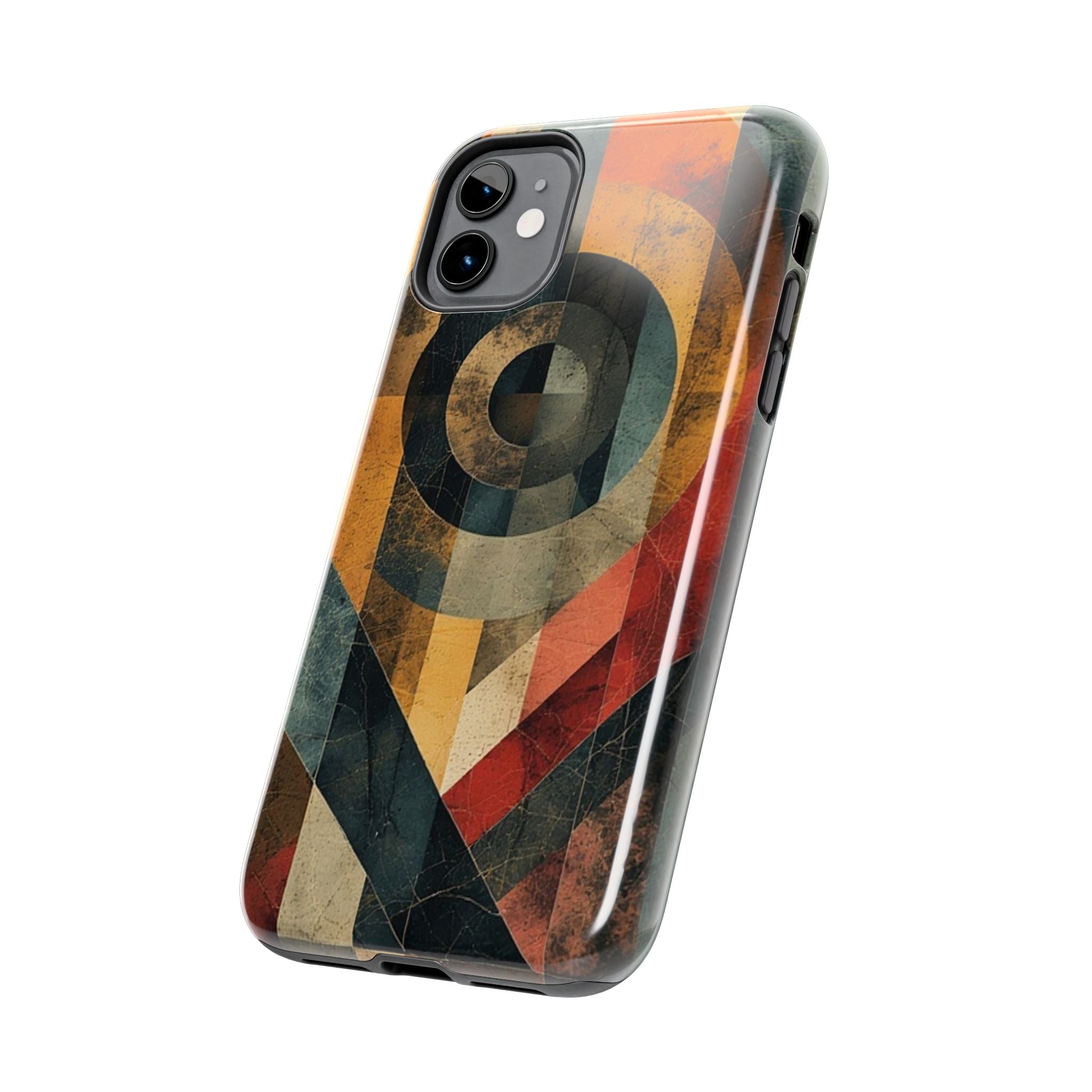 Retro Geometric Tough Phone Case — Vintage Target Circle Design