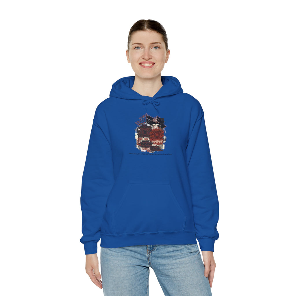 Hoodie — Vintage Urban Industrial Building Graphic Hoodie (Architectural Sketch)