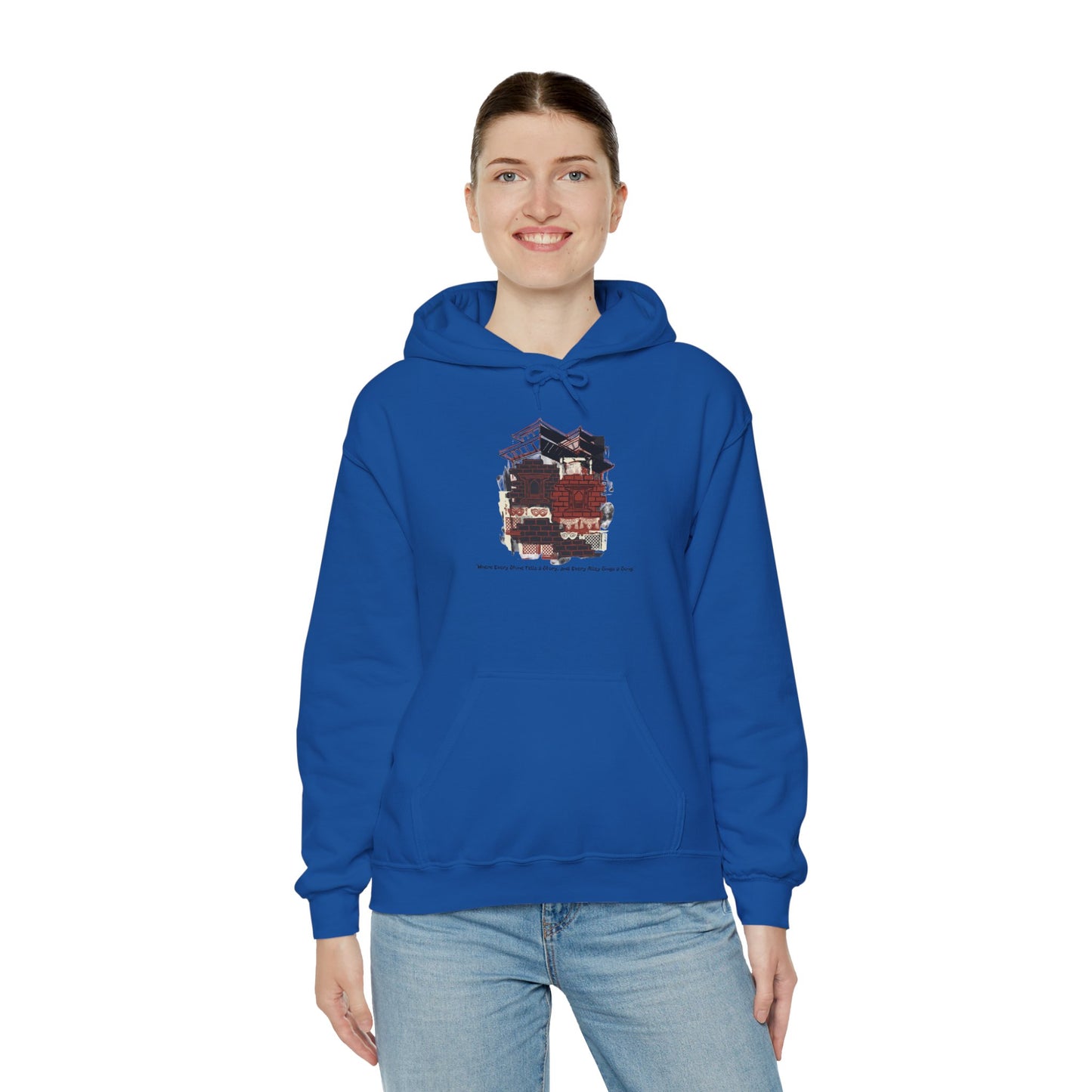 Hoodie — Vintage Urban Industrial Building Graphic Hoodie (Architectural Sketch)