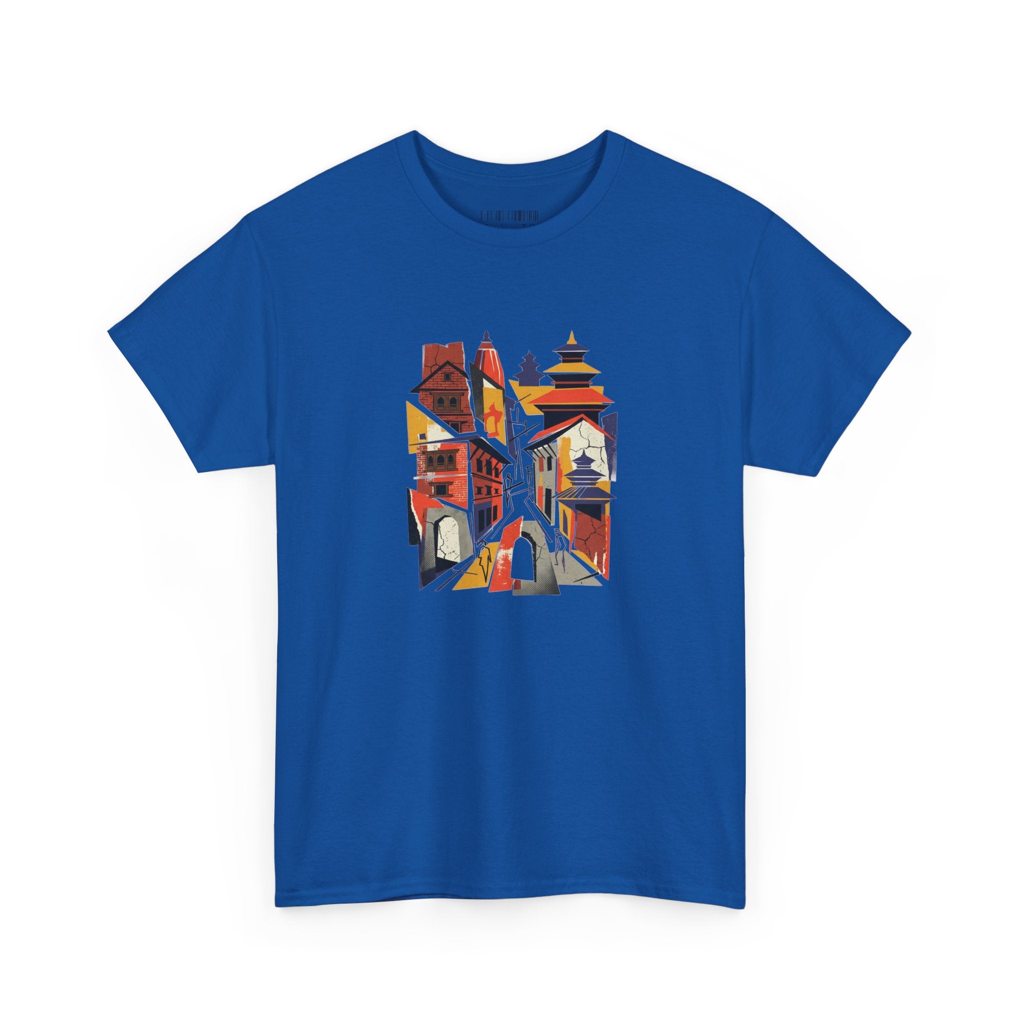 Cityscape Abstract Tee — Colorful Urban Architecture Graphic T‑Shirt