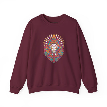Crewneck Sweatshirt — Colorful Mandala Goddess Graphic