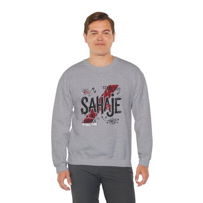 Sahaje Graphic Crewneck Sweatshirt – Streetwear Logo Pullover