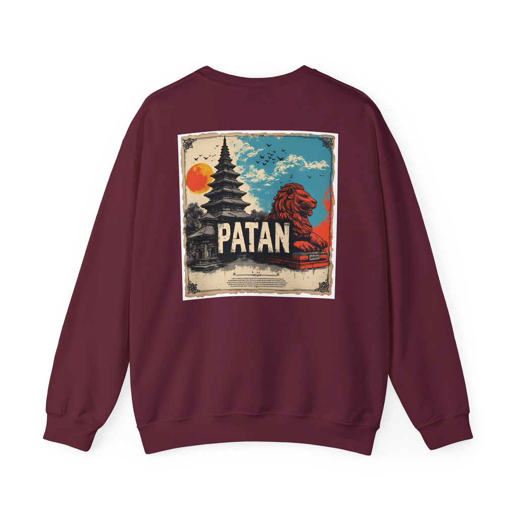 Patan Travel Crewneck Sweatshirt — Vintage Nepal Landmark Graphic