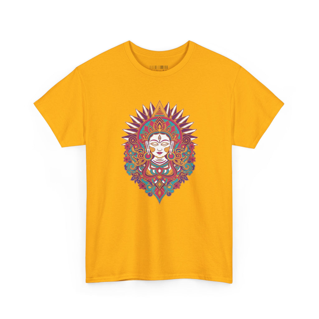 Spiritual Goddess Sun Mandala Tee — Colorful Boho Yoga T‑Shirt