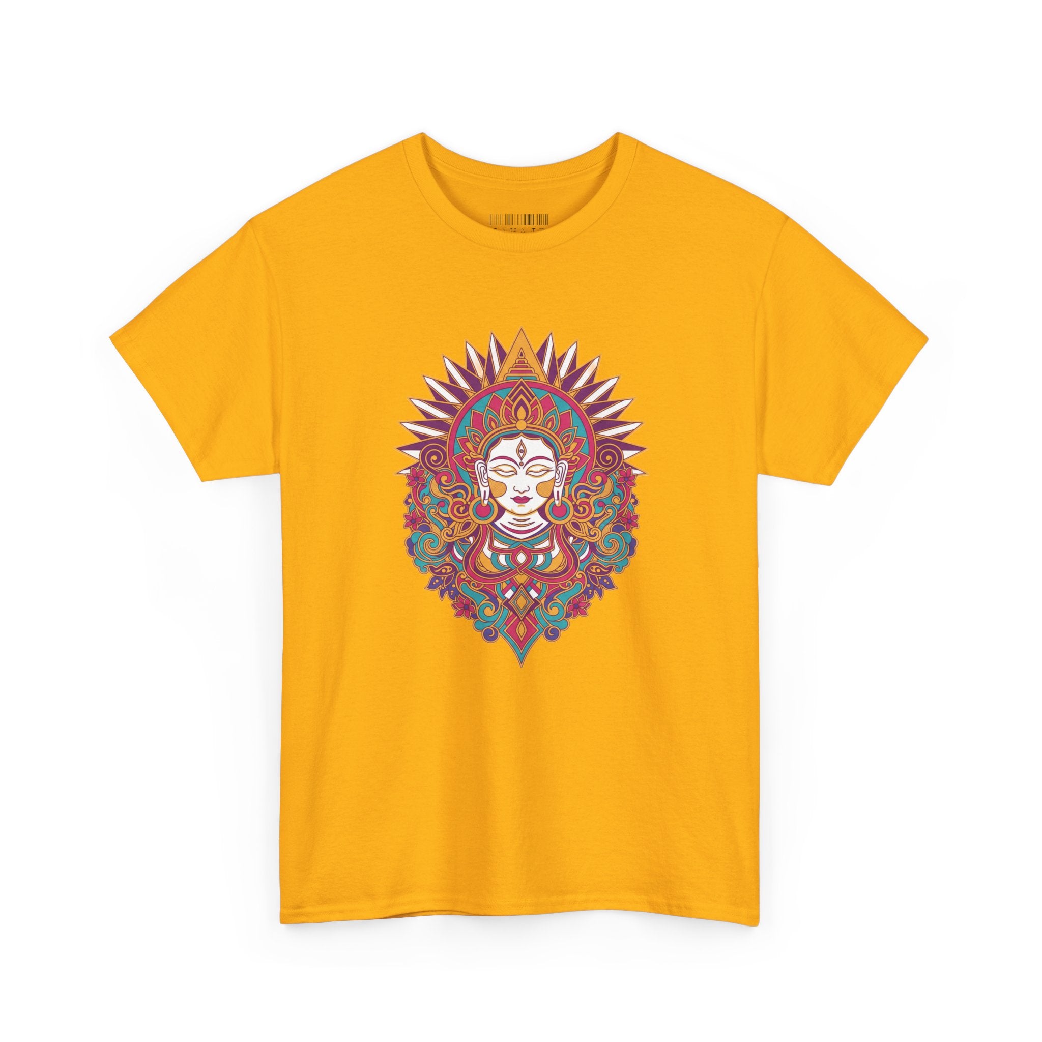 Spiritual Goddess Sun Mandala Tee — Colorful Boho Yoga T‑Shirt