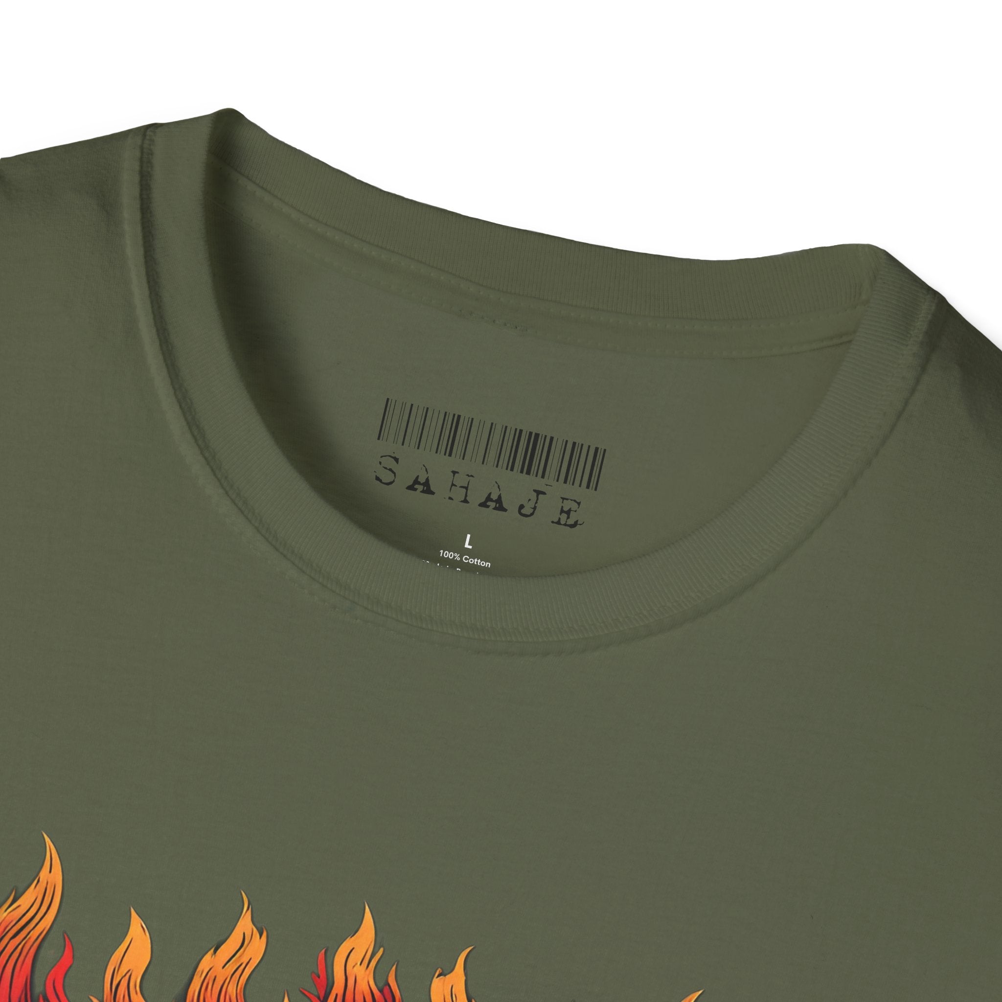 Flaming Demon Mask T-Shirt — Fierce Tattoo-Style Graphic Tee