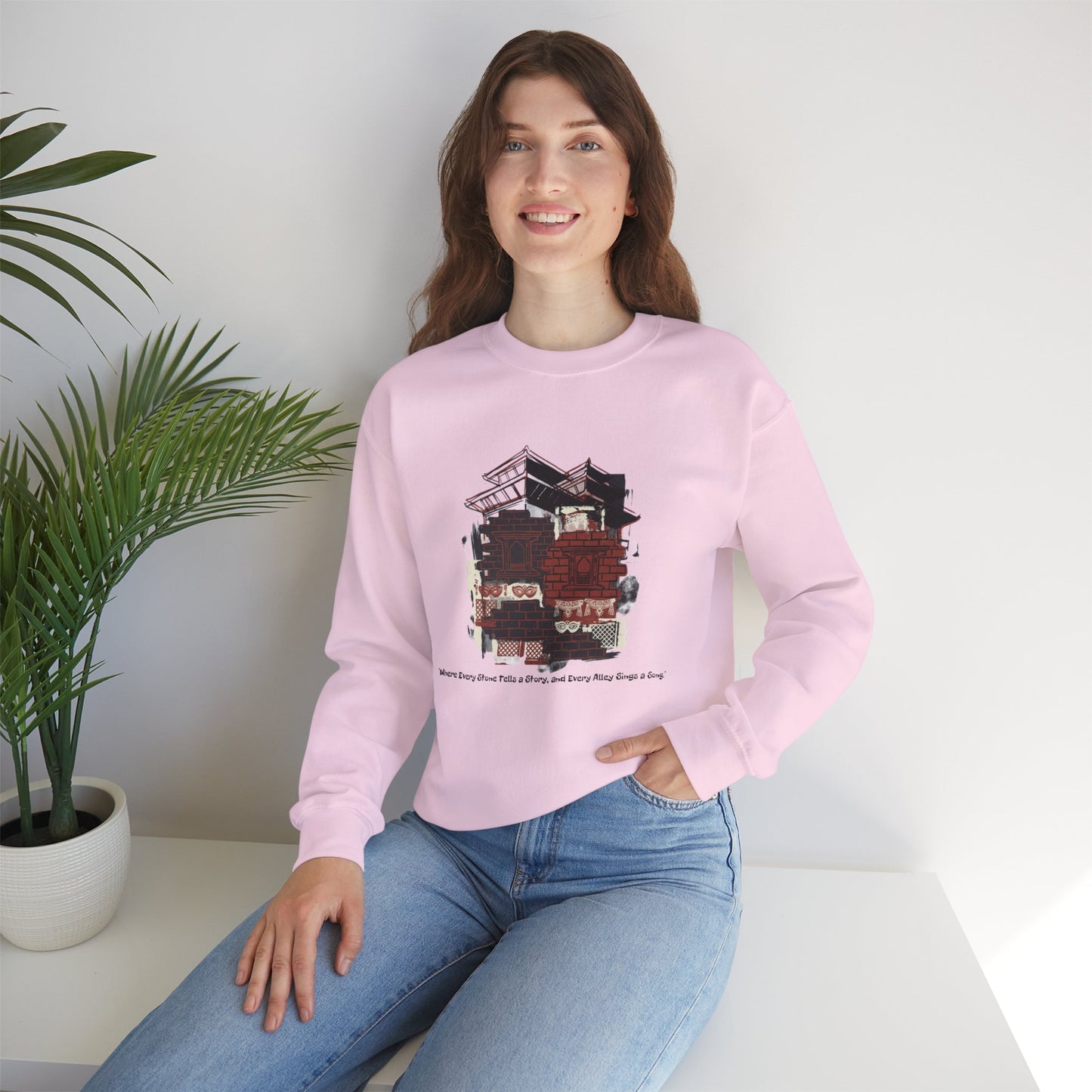 Crewneck Sweatshirt — Vintage Camper Roadtrip Illustration ("Where's Every Place I’ve Been, and Every Place I’m Going")