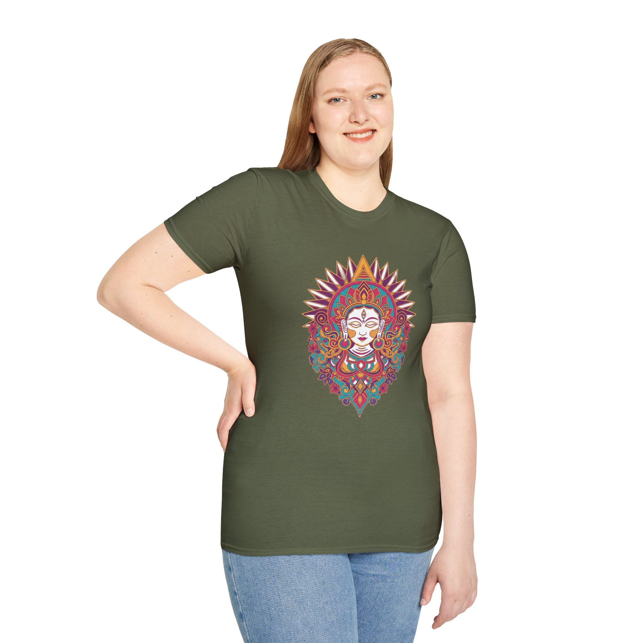 Mystic Goddess Mandala T-Shirt — Colorful Boho Spiritual Tee