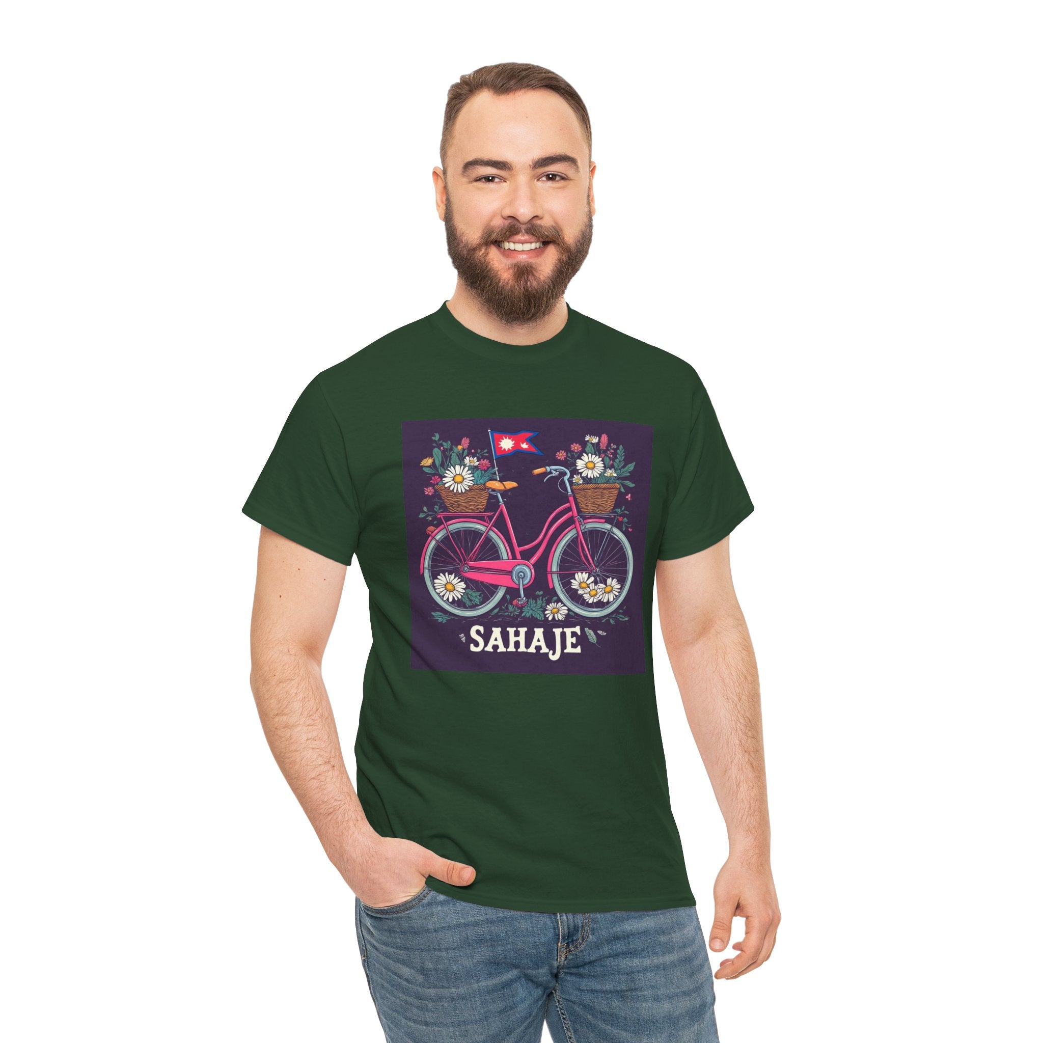 Sahaje Floral Bicycle T‑Shirt