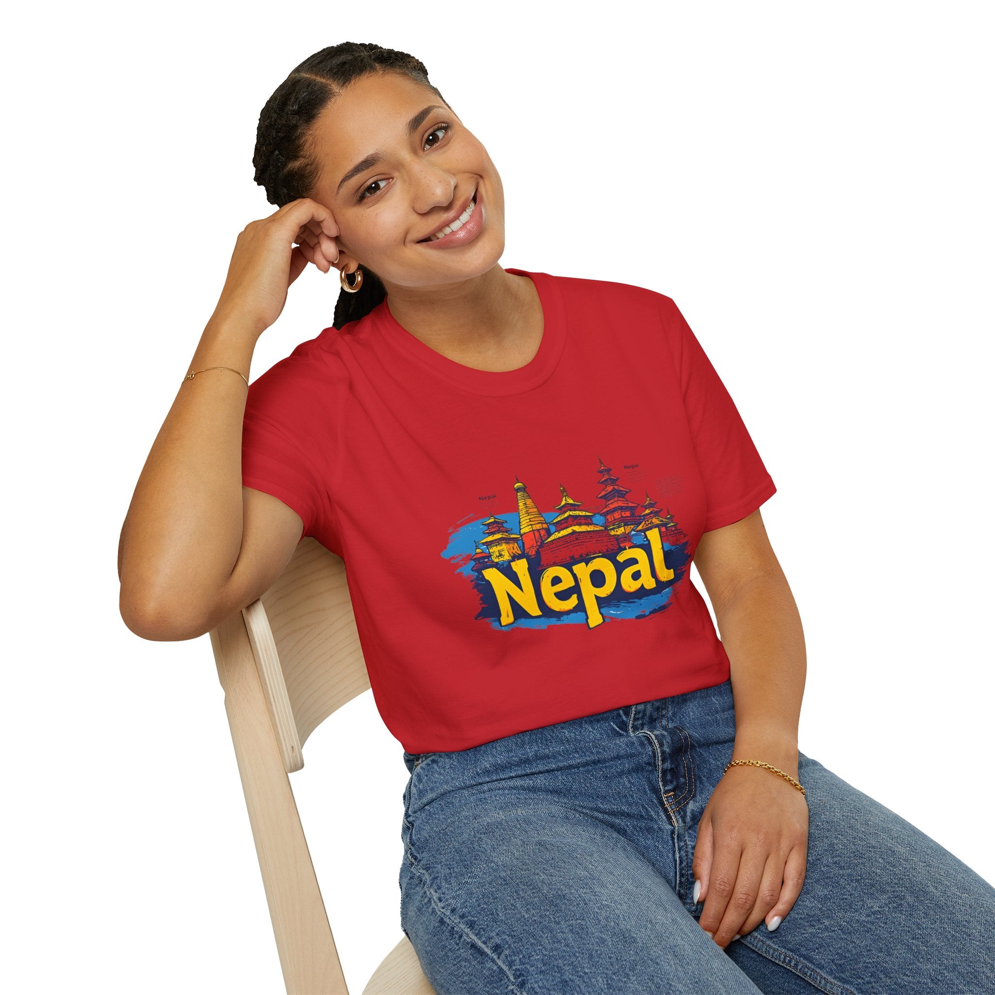 Nepal Temple Skyline T-Shirt – Nepali Cultural Heritage Graphic Tee, Travel & Spiritual Design