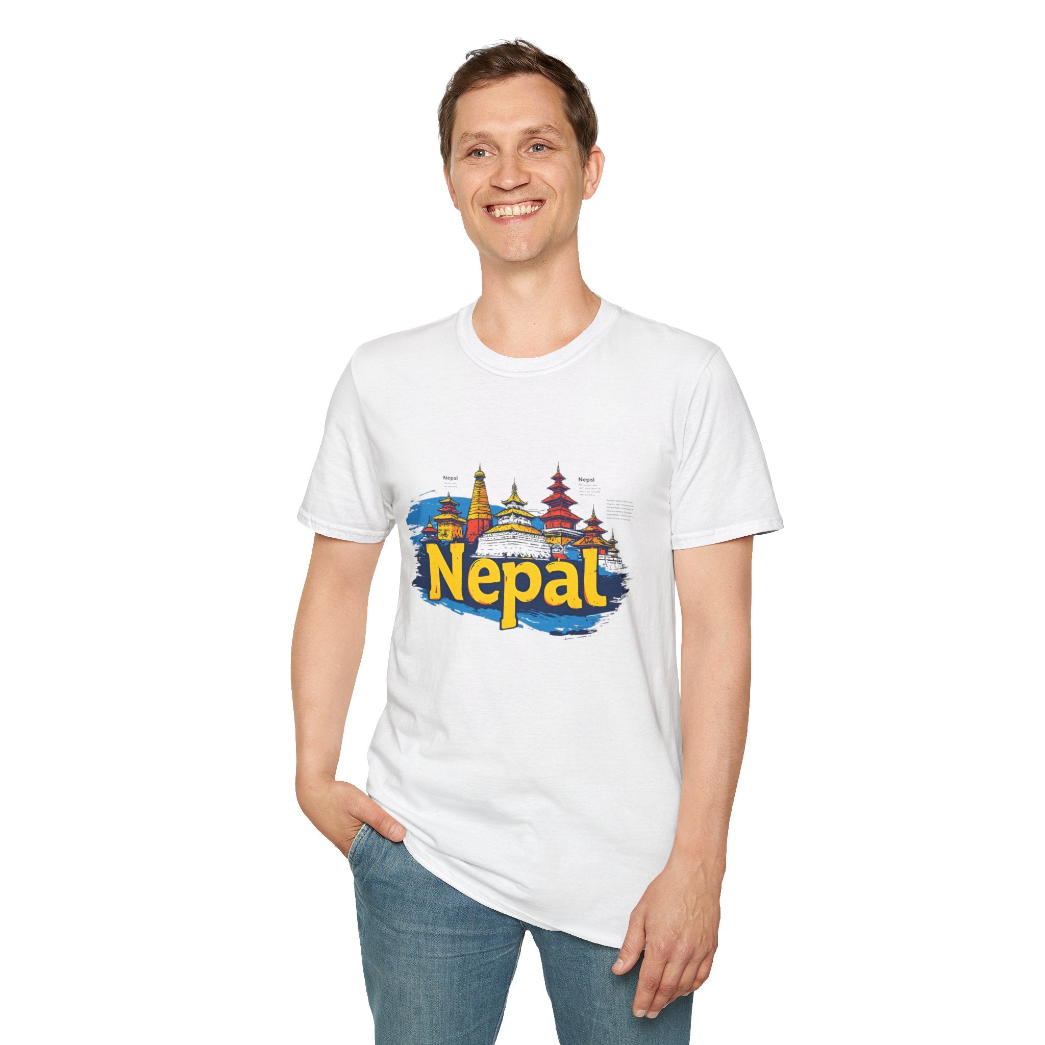 Nepal Temple Skyline T-Shirt – Nepali Cultural Heritage Graphic Tee, Travel & Spiritual Design