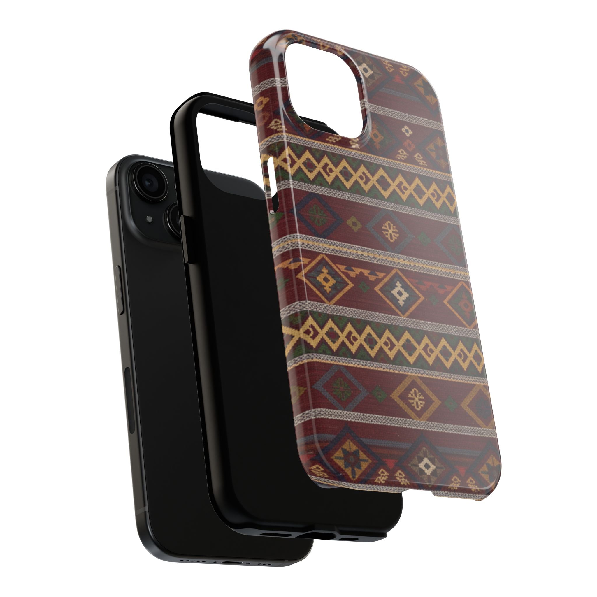 Aztec Pattern Tough Phone Case — Rustic Tribal Protective Cover
