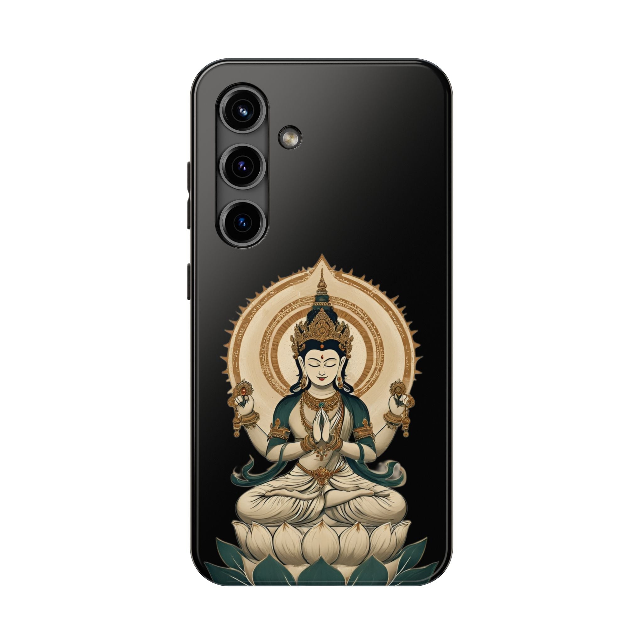 Bodhisattva Lotus Tough Phone Case — Protective Buddhist Meditation Phone Cover