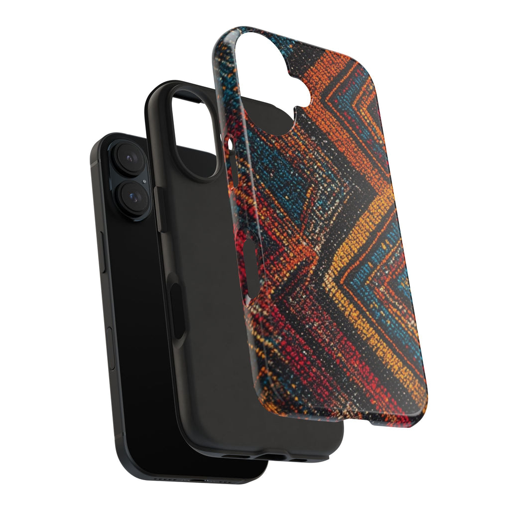 Tough Phone Case — Boho Geometric Rug Pattern, Protective iPhone Cover