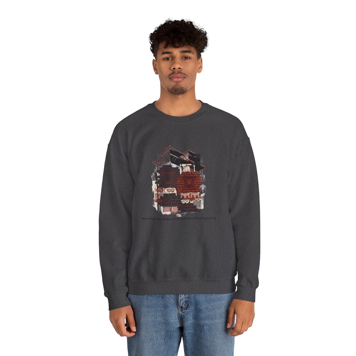 Crewneck Sweatshirt — Vintage Camper Roadtrip Illustration ("Where's Every Place I’ve Been, and Every Place I’m Going")
