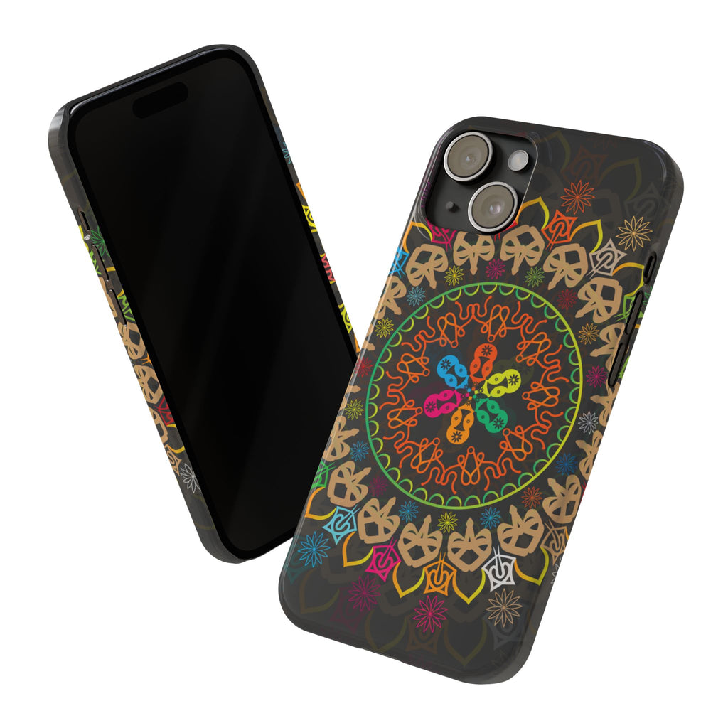 Tropical Mandala Phone Case, Colorful Slim Phone Case, Trendy Phone Cover, Artistic Gift, Eco-Friendly Phone Accessory