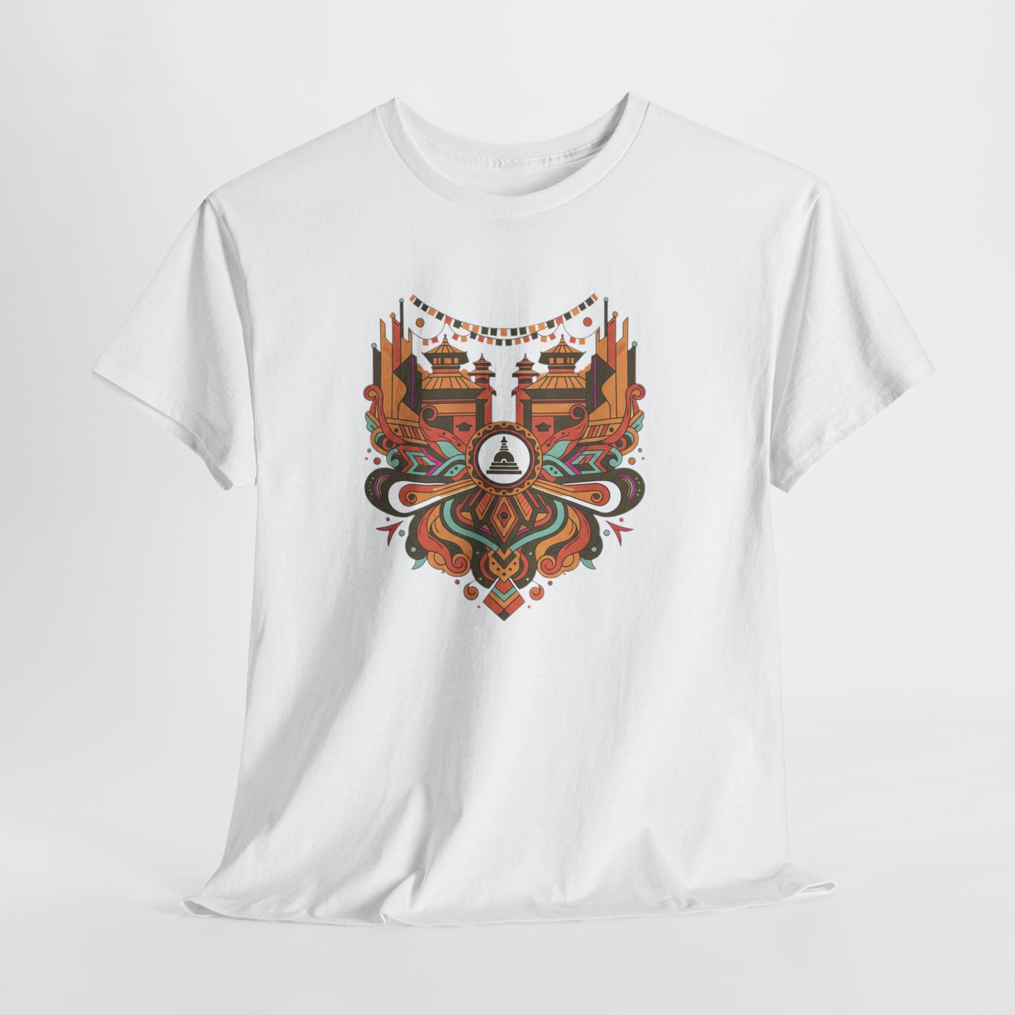 Mandala Cityscape Tee — Boho Urban Art Graphic T-Shirt