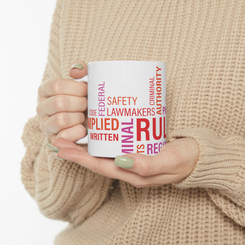 Rules and Regulations Coffee Mug, Gift for Legal Professionals, Motivational Cup, Office Decor, Unique Ceramic Mug