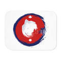Nepal Circle Brush Sherpa Blanket — Red & Blue Mandala Fleece Throw
