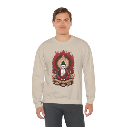 Buddha Lotus Flame Crewneck Sweatshirt