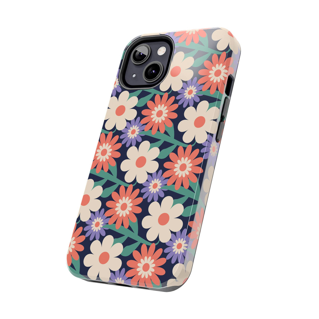 Floral Tough Phone Case — Retro Daisies Protective Phone Cover