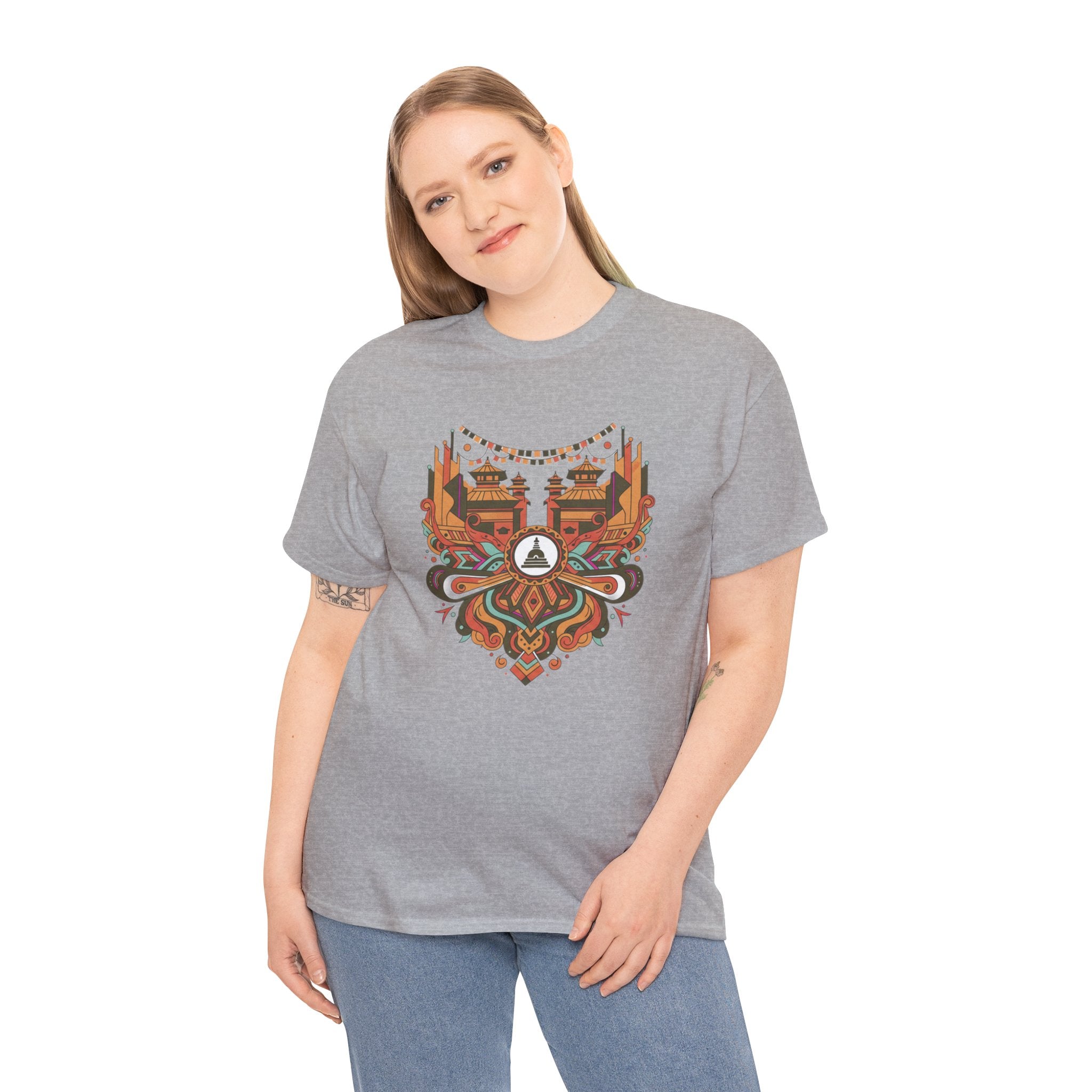 Mandala Cityscape Tee — Boho Urban Art Graphic T-Shirt