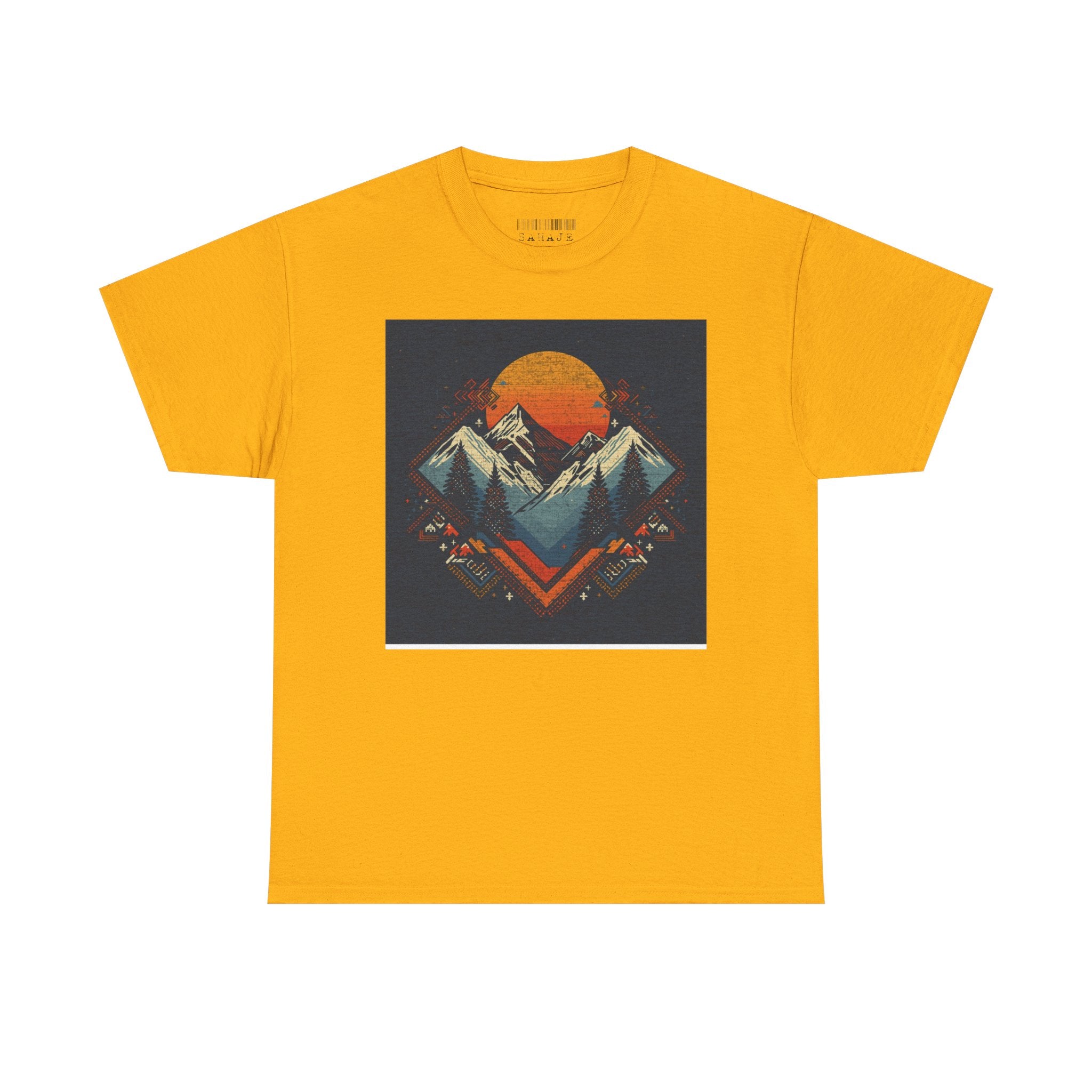 Mountain Sunset Graphic Tee — Vintage Retro Outdoor Nature T-Shirt