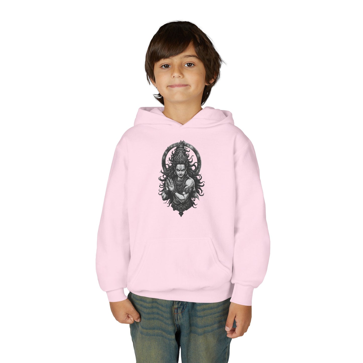 Youth Hoodie with Gothic Goddess Skull Art — Dark Fantasy Graphic Pullover