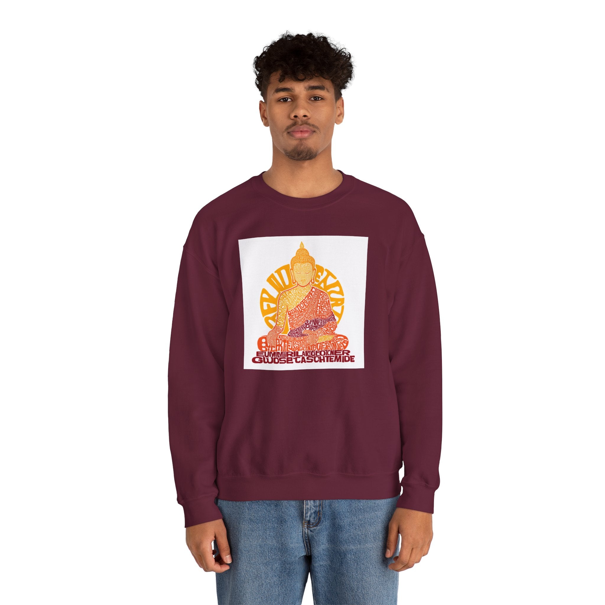 Buddha Graphic Sweatshirt — "Choose Compassion" Meditation Crewneck