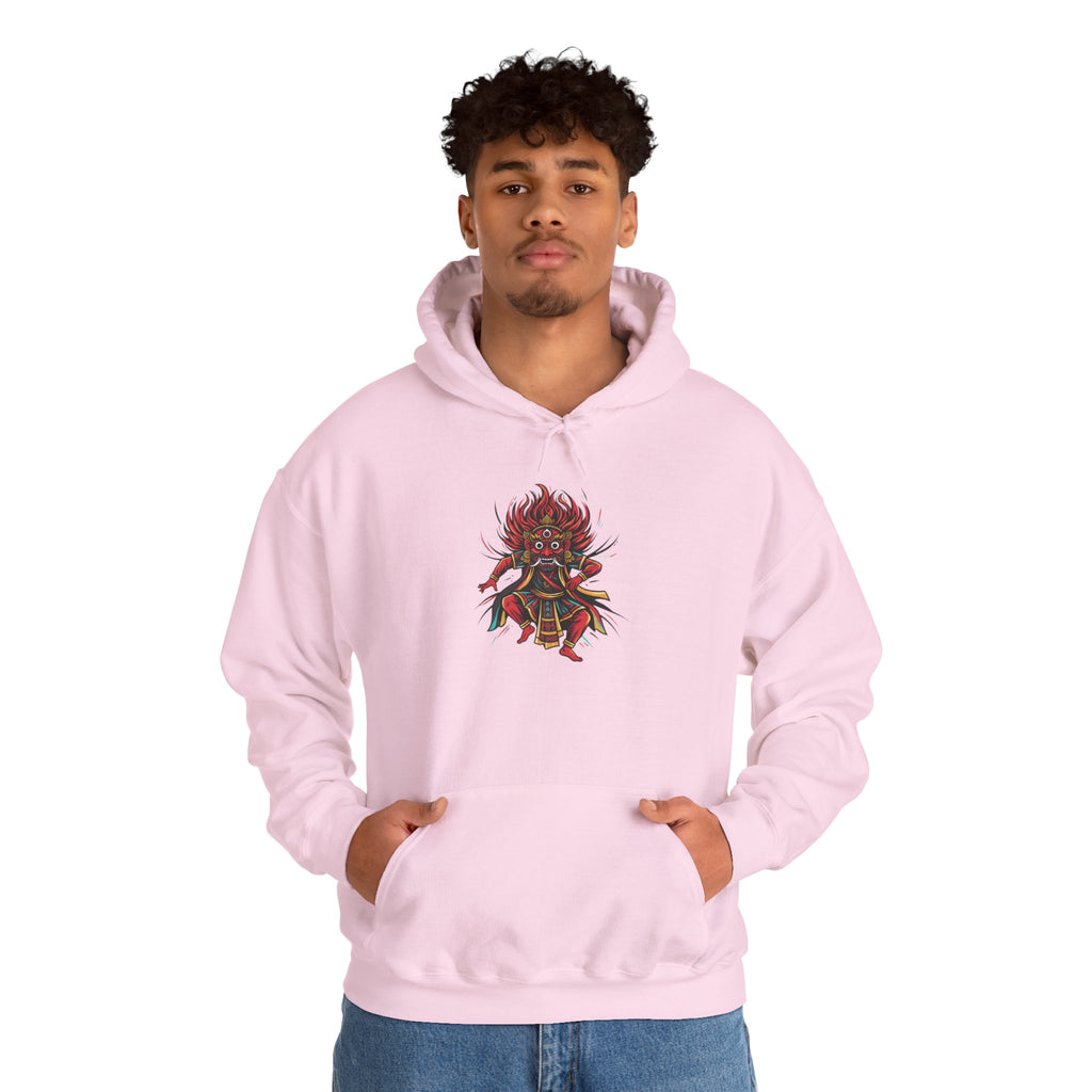 Demonic Oni Mask Hoodie — Japanese Demon Illustration Sweatshirt