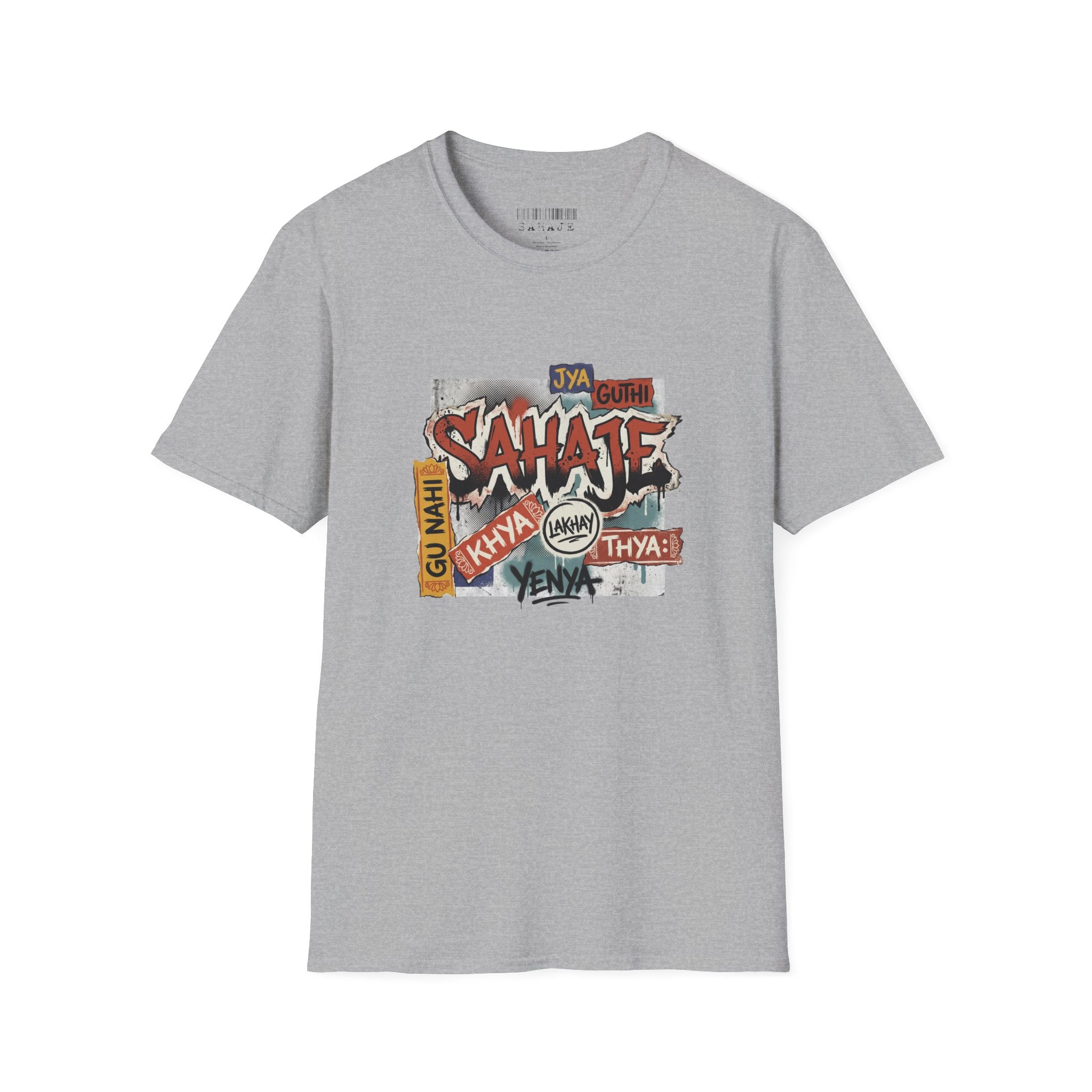 Sahaje Graffiti T-Shirt — Urban Hindi Street Art Tee