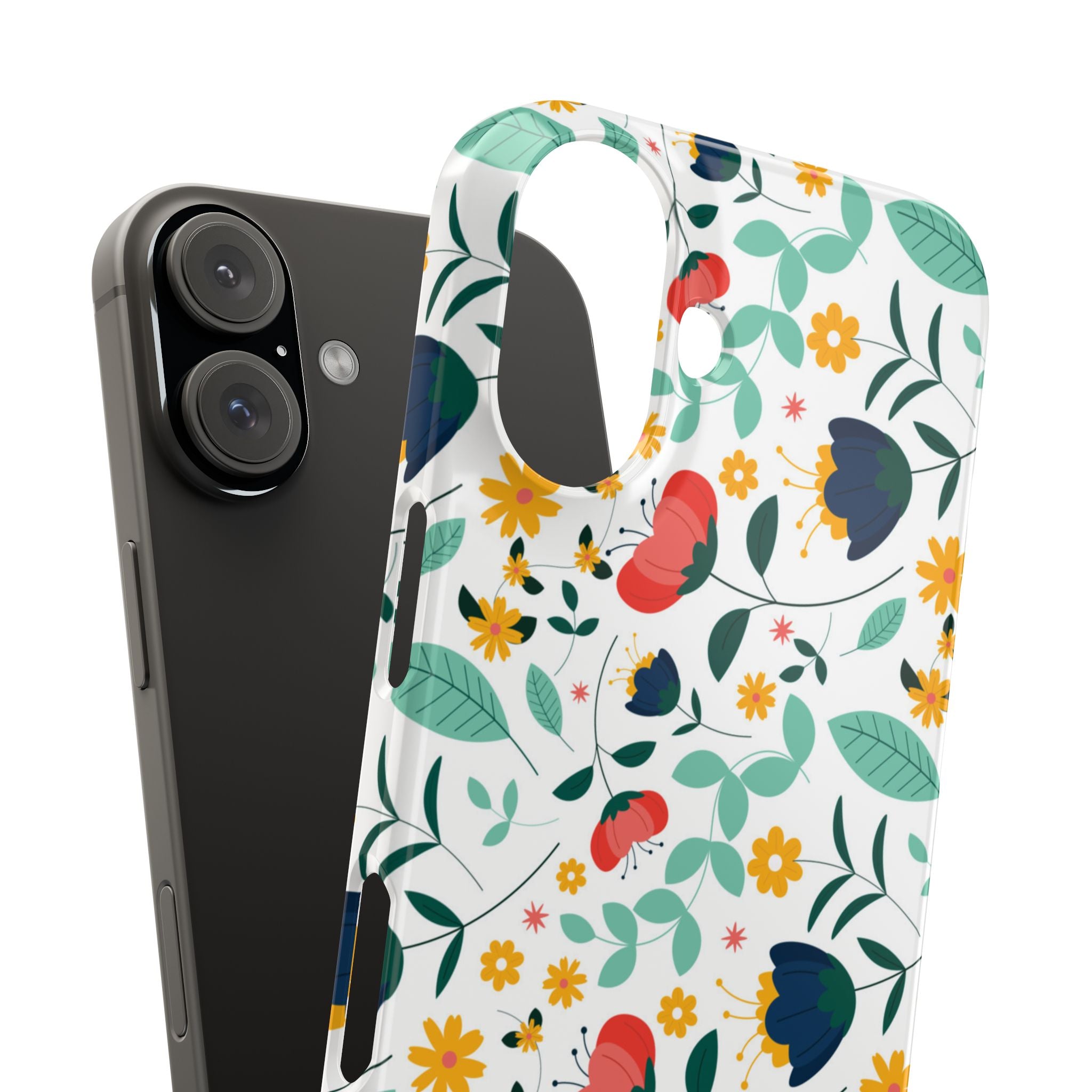 Floral Slim Phone Case — Colorful Folk Flower Pattern