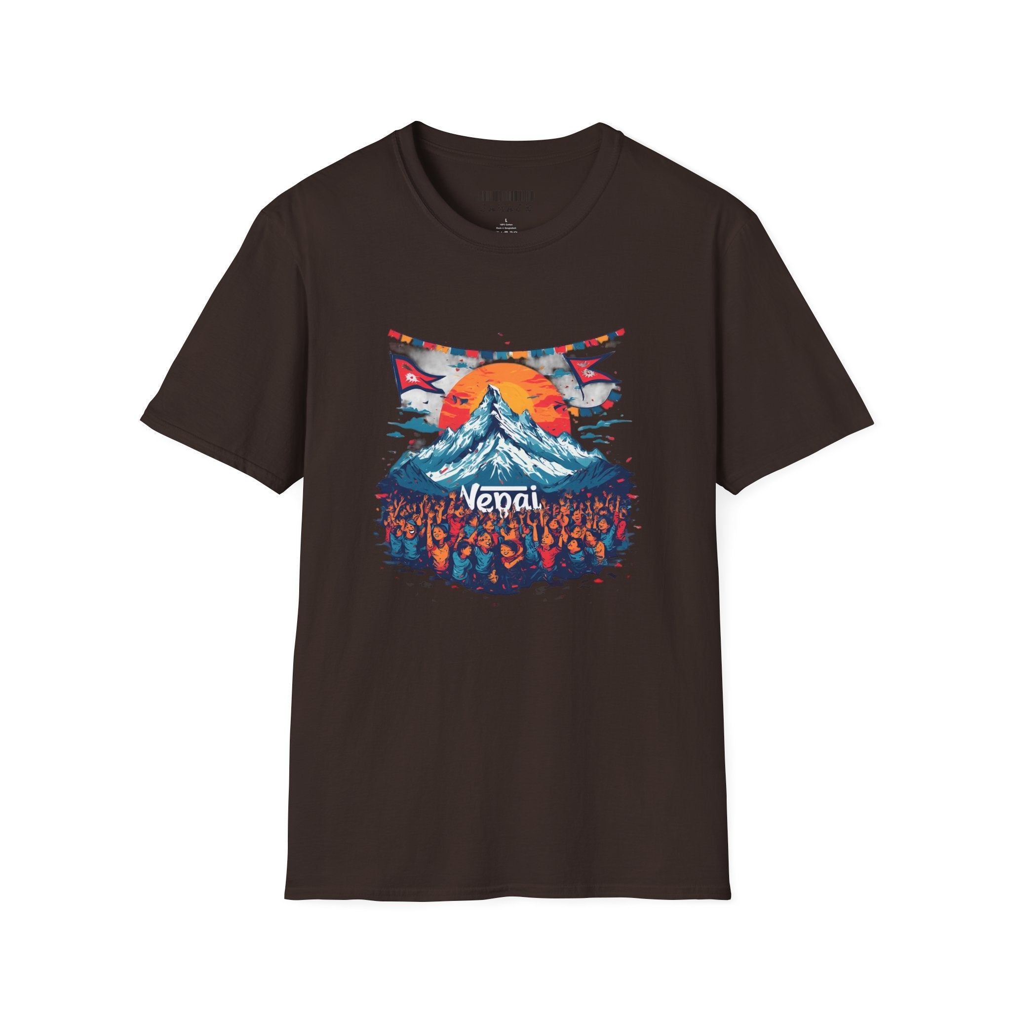 Nepal Mountain Sunrise T-Shirt — Retro Trekking Graphic Tee