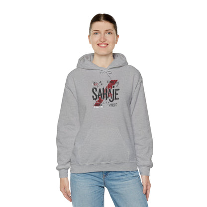 Sahaje Graphic Hoodie – Distressed Vintage Script Pullover