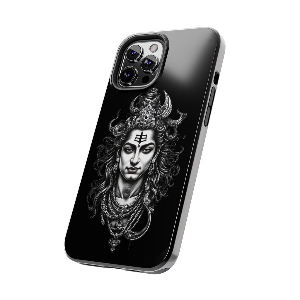 Phone Case — Intricate Lord Shiva Illustration on Black Tough Case