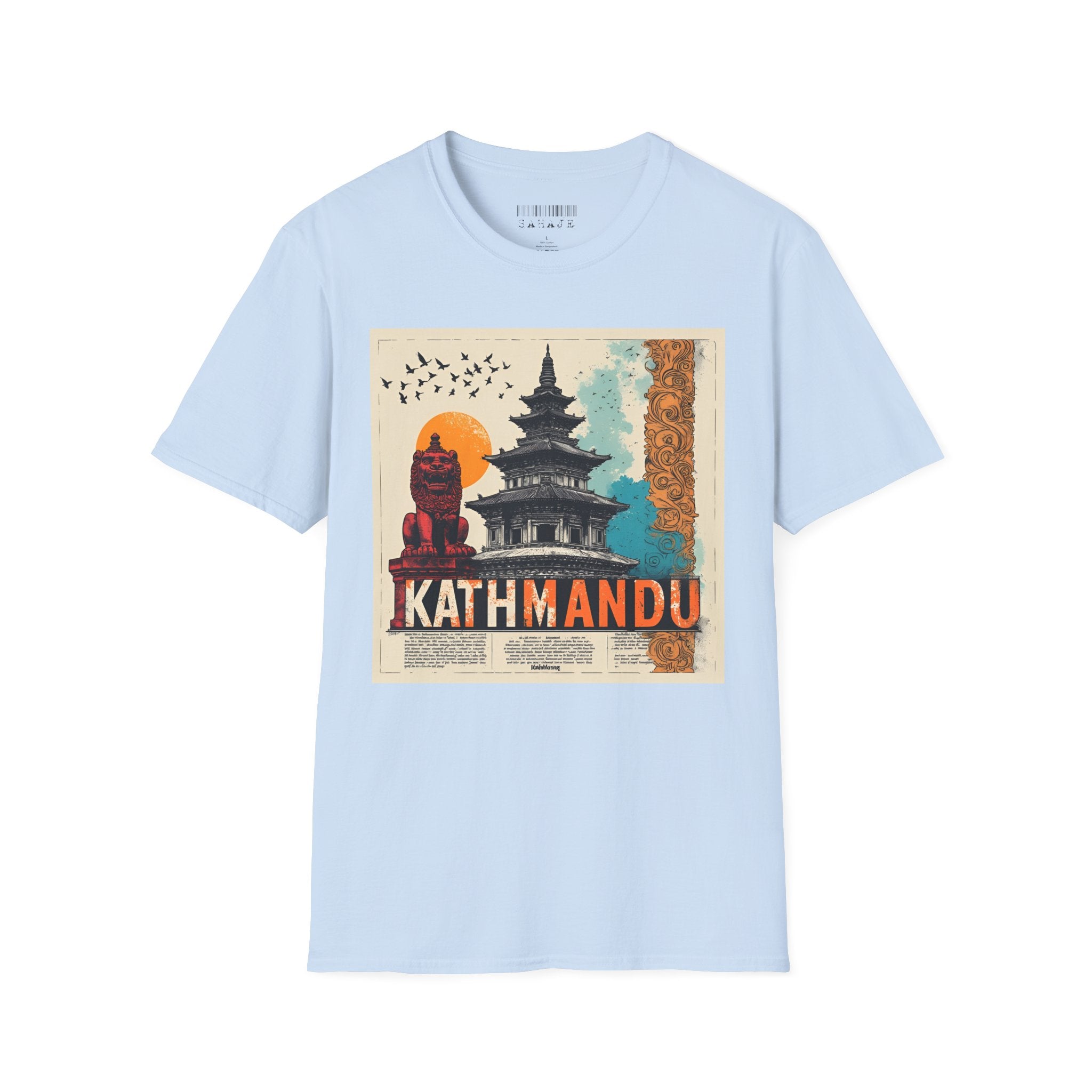 Kathmandu Vintage Travel T-Shirt – Retro Nepal Skyline Graphic Tee, Cultural Tourism Design