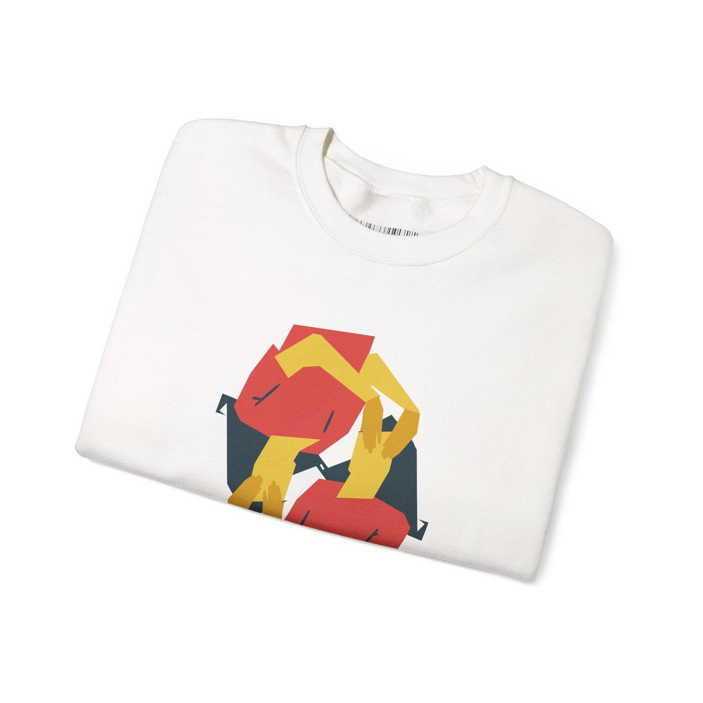 Abstract Flamingo Geometric Crewneck Sweatshirt