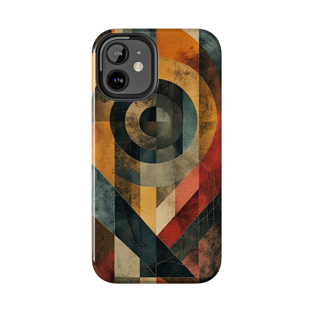 Retro Geometric Tough Phone Case — Vintage Target Circle Design